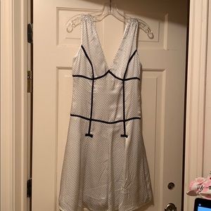 Silk black and white polka dot dress